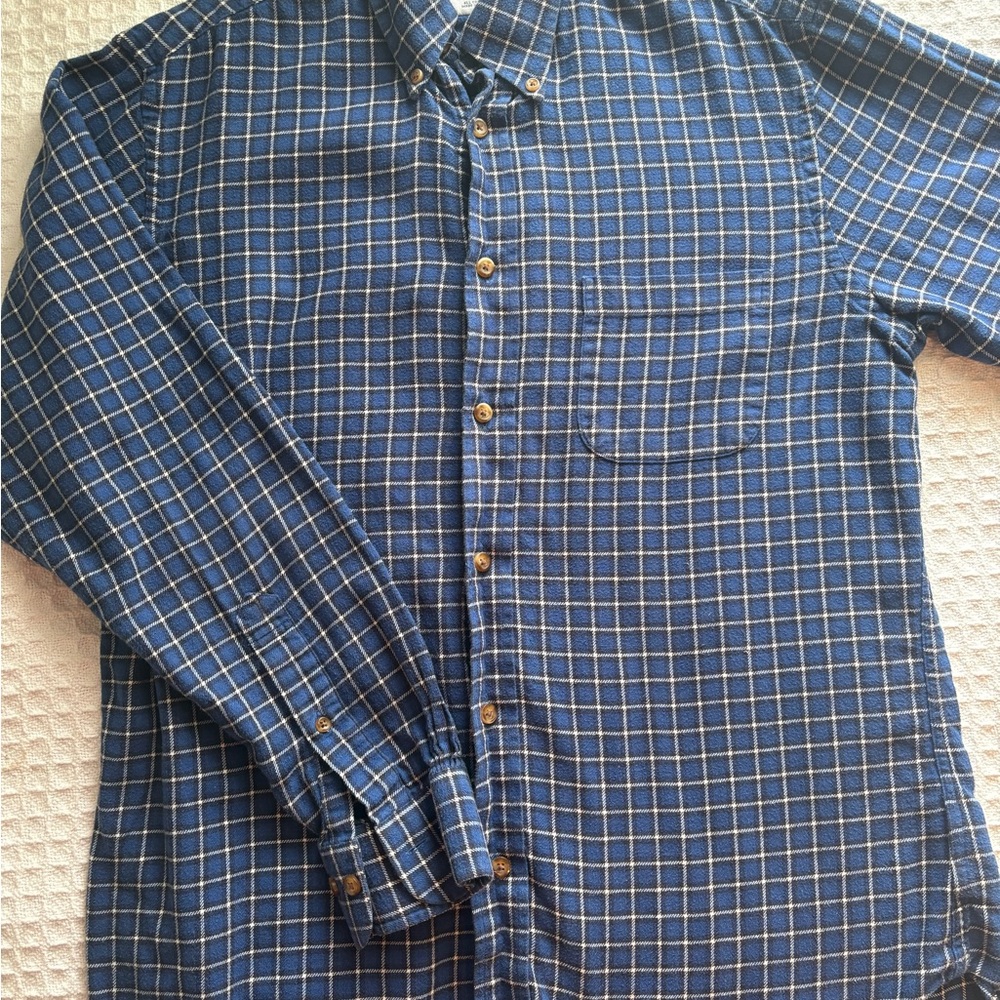 Brooks Brothers Blue Plaid Button-Down Men's Shirt